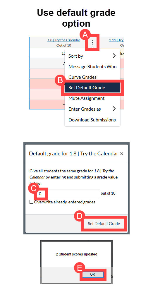 Use default grade option to assign 0 to missing submissions
