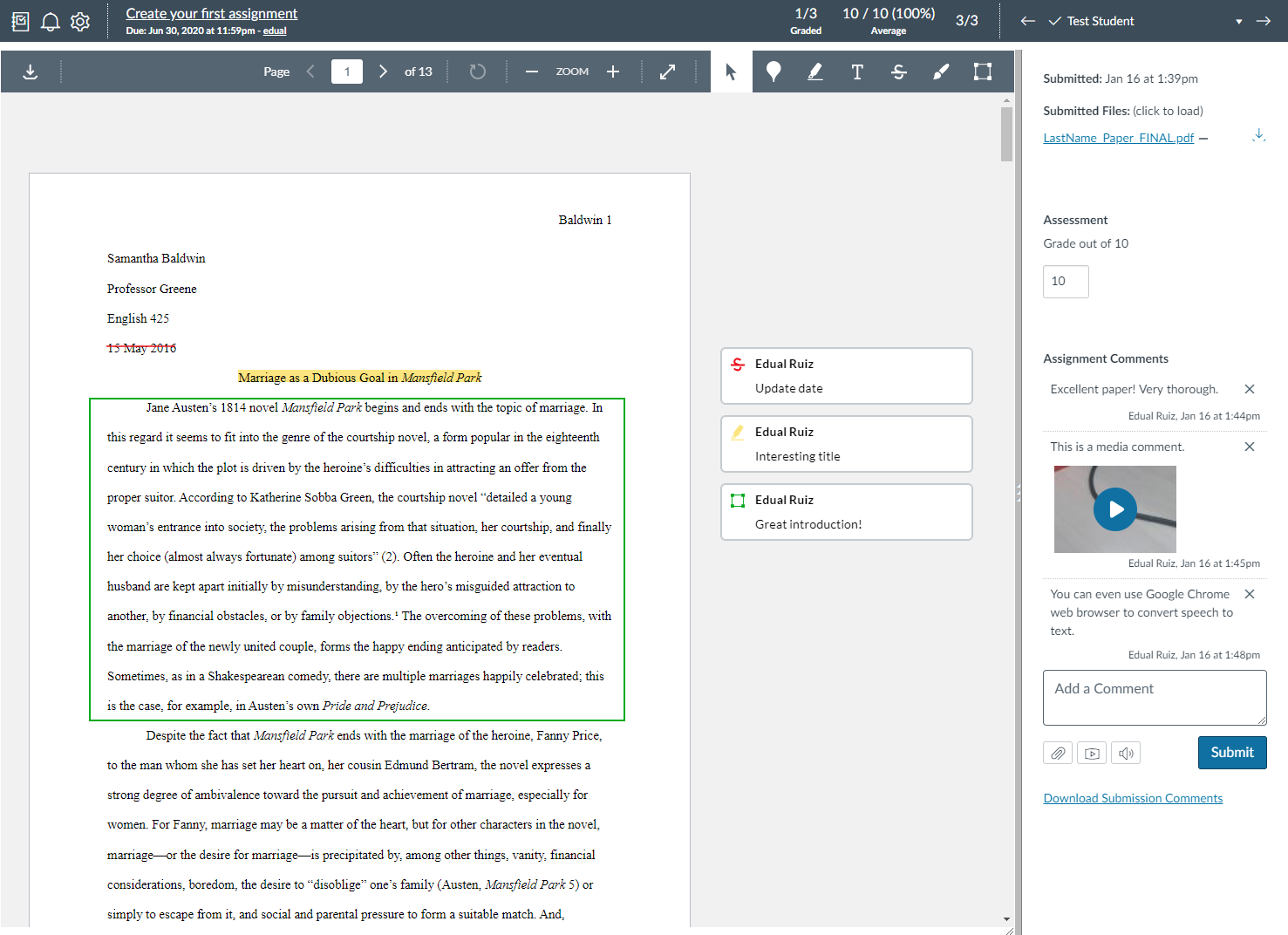 Speedgrader - Document viewer with annotation tools
